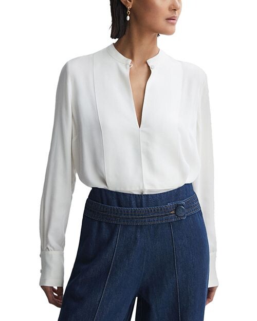 

Блуза Emmy с V-образным вырезом REISS, цвет Ivory/Cream