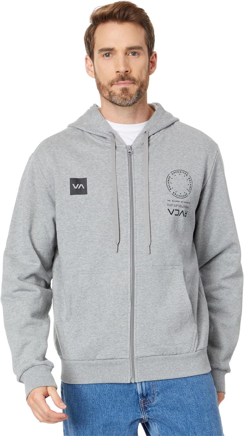 

Толстовка на молнии с графическим рисунком RVCA, цвет Athletic Heather