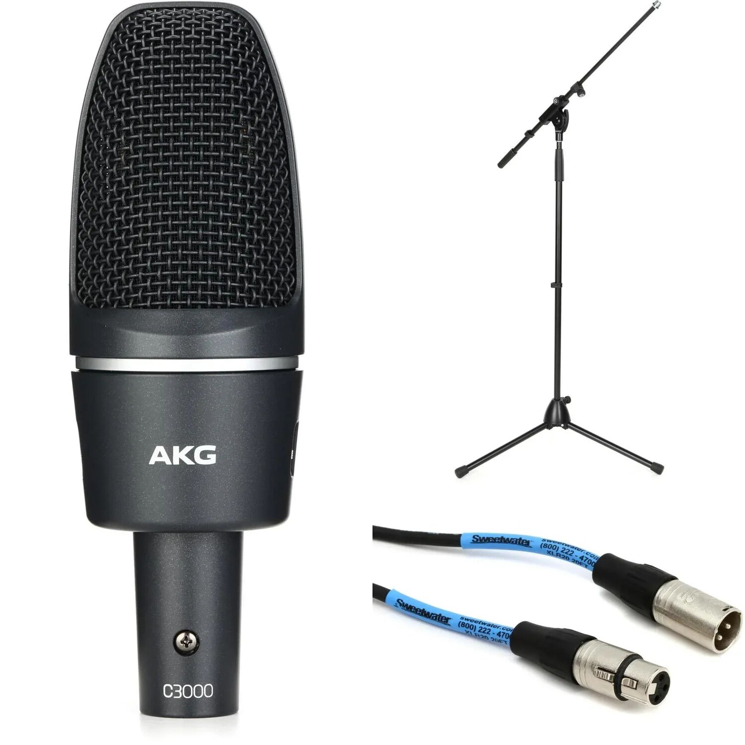 

AKG C3000 Конденсаторный микрофон с большой диафрагмой, подставкой и кабелем