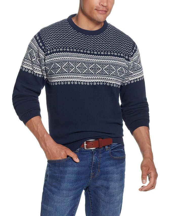 

Мужской норвежский свитер с круглым вырезом Weatherproof Vintage, цвет Navy