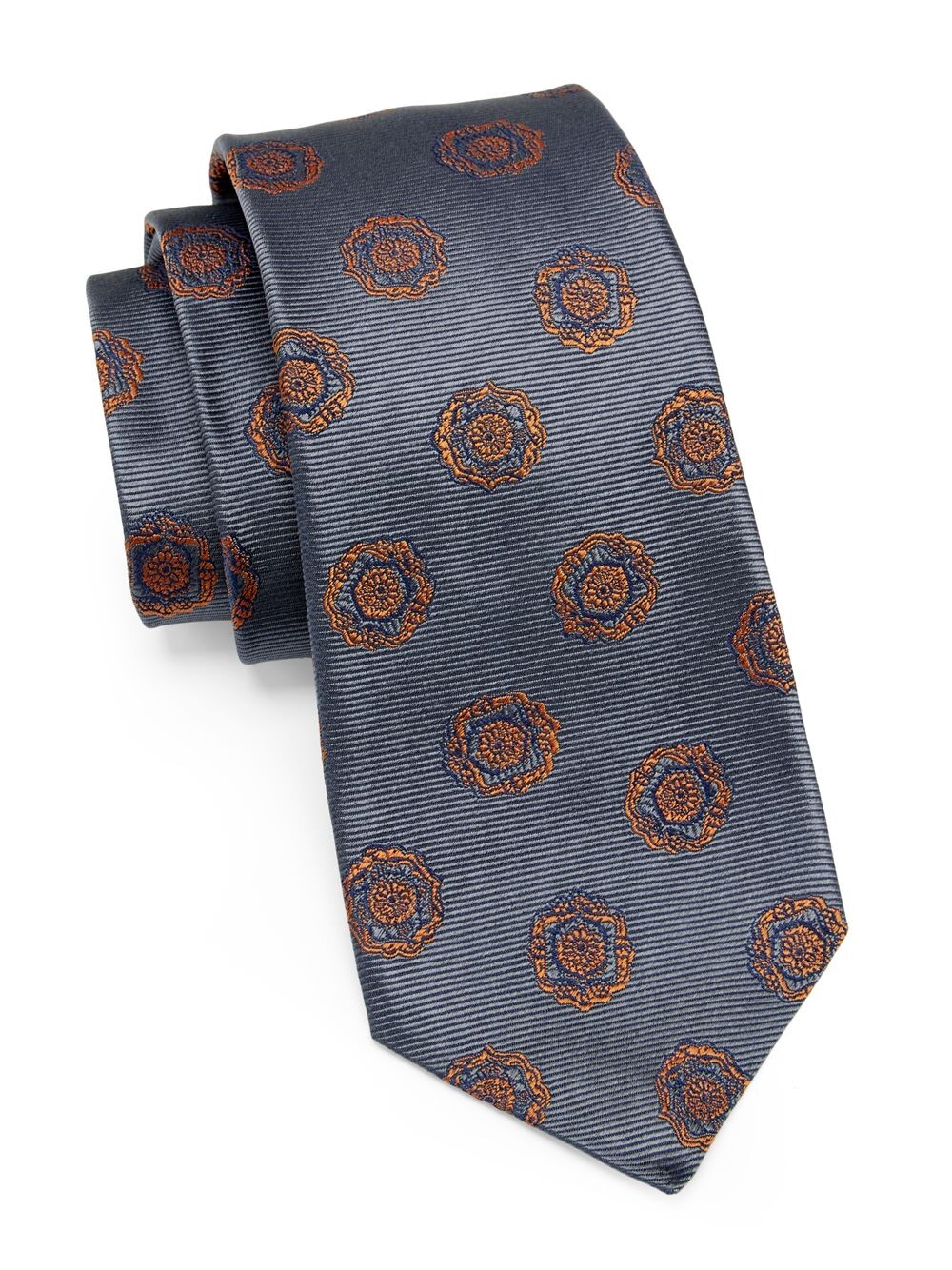 

Шелковый галстук с вышивкой Kiton, серый