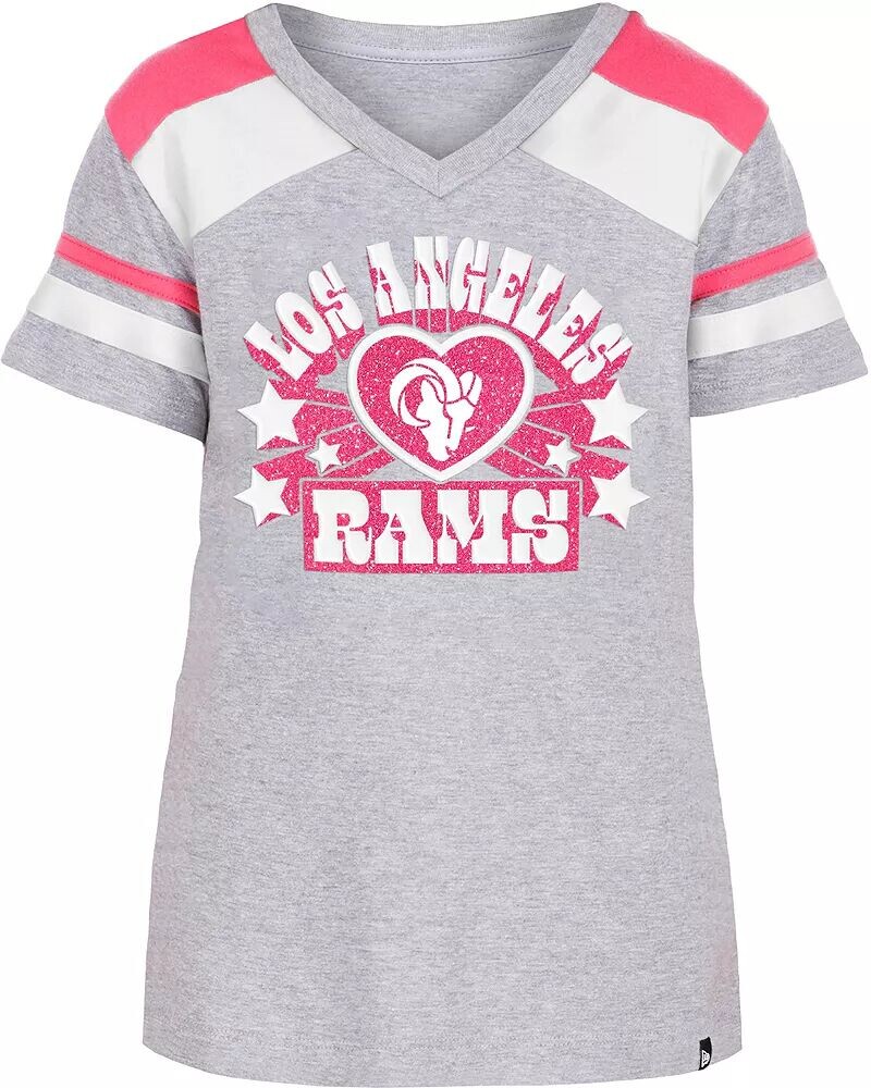 

Серая футболка с блестками и звездами New Era Little Kids Los Angeles Rams