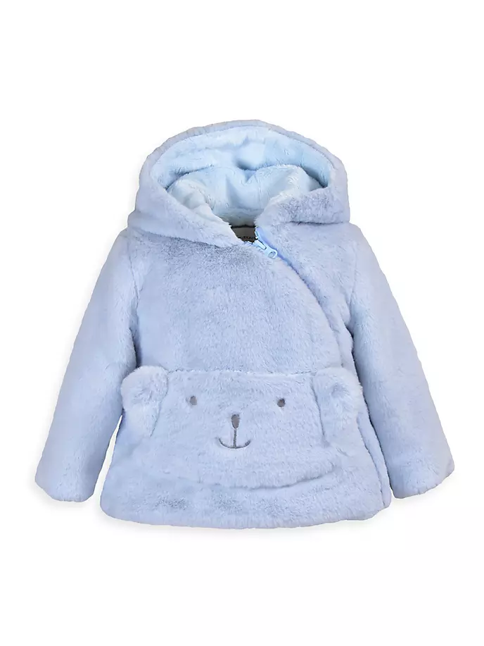 цена Куртка с карманом и медвежонком для маленьких девочек и маленьких девочек Widgeon, цвет baby blue