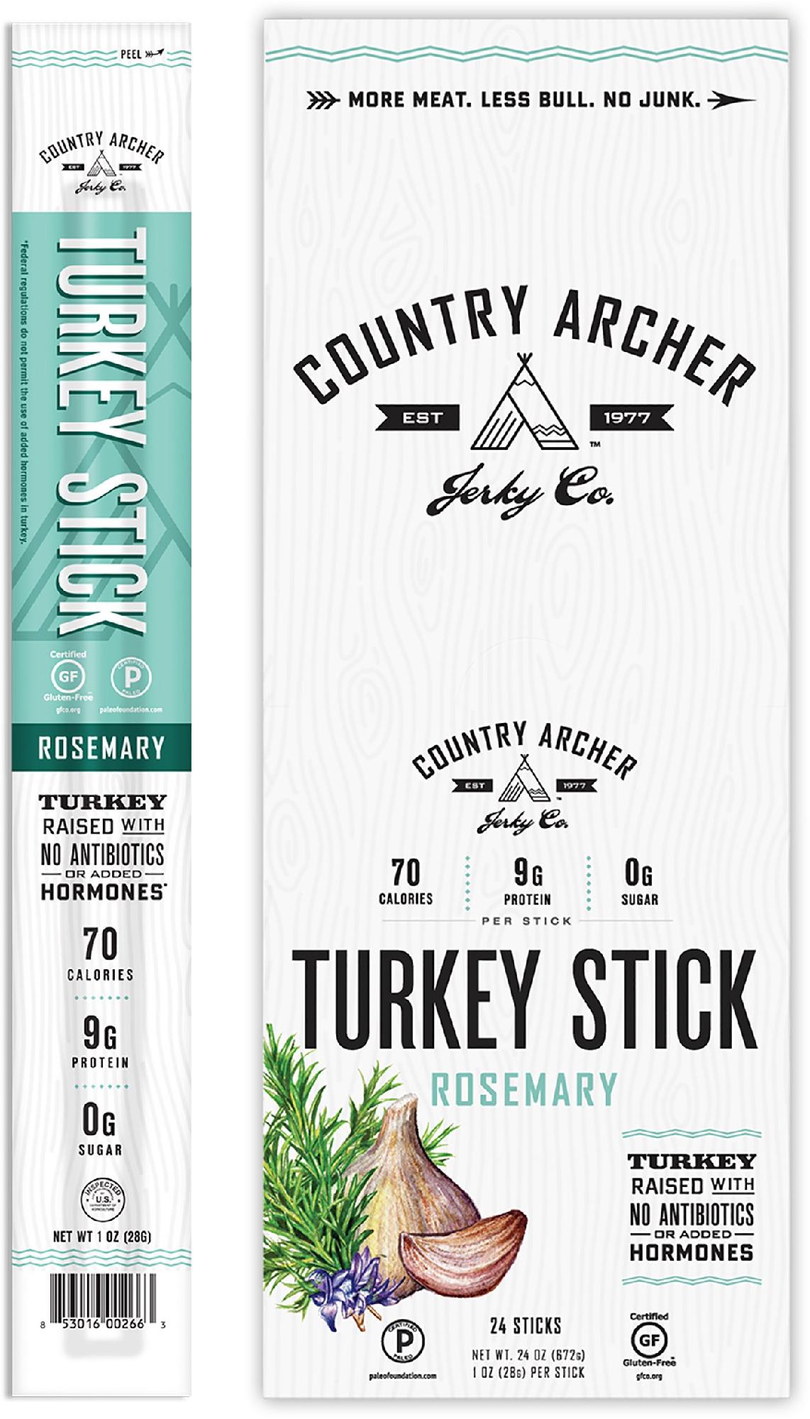 Розмариновая индейка - 1 унция. Country Archer Jerky Co. country archer jerky turkey jerky hickory smoke 7 oz 198 g