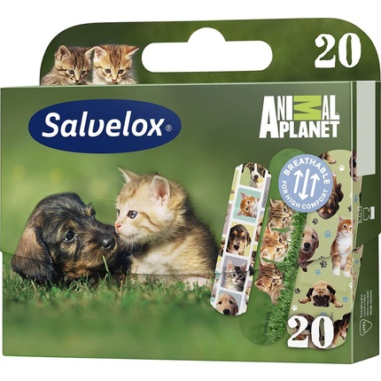 Пластыри Salvelox Animal Planet, гибкие, прочные, дышащие, водостойкие, грязеотталкивающие, детские пластыри 100 шт партия пластыри для ран водостойкие