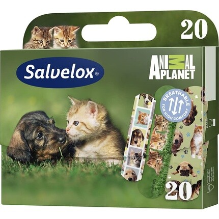 

Пластыри Salvelox Animal Planet, гибкие, прочные, дышащие, водостойкие, грязеотталкивающие, детские пластыри