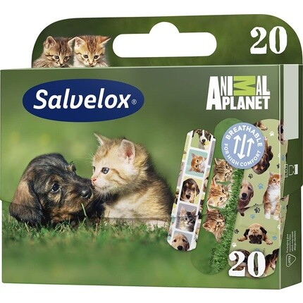 Пластыри Salvelox Animal Planet, гибкие, прочные, дышащие, водостойкие, грязеотталкивающие, детские пластыри 50 шт пластыри для остановки кровотечения водостойкие