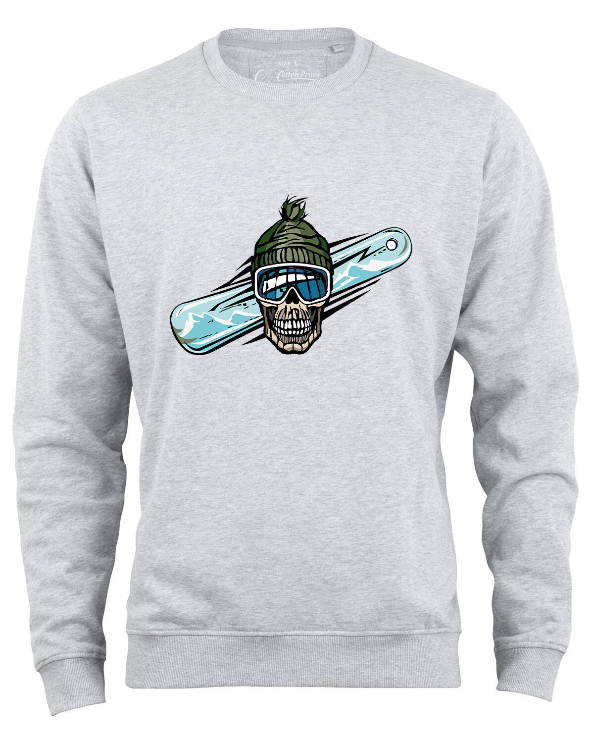 

Толстовка Cotton Prime Snowboard Skull, серый меланж