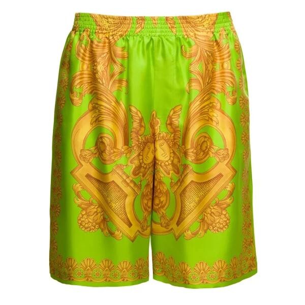 

Шорты and gold shorts with all-over barrocco print Versace, зеленый