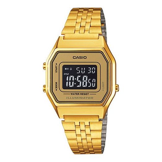 

Часы CASIO Classical Vintage Square Waterproof Unisex Mens Gold Digital, желтый