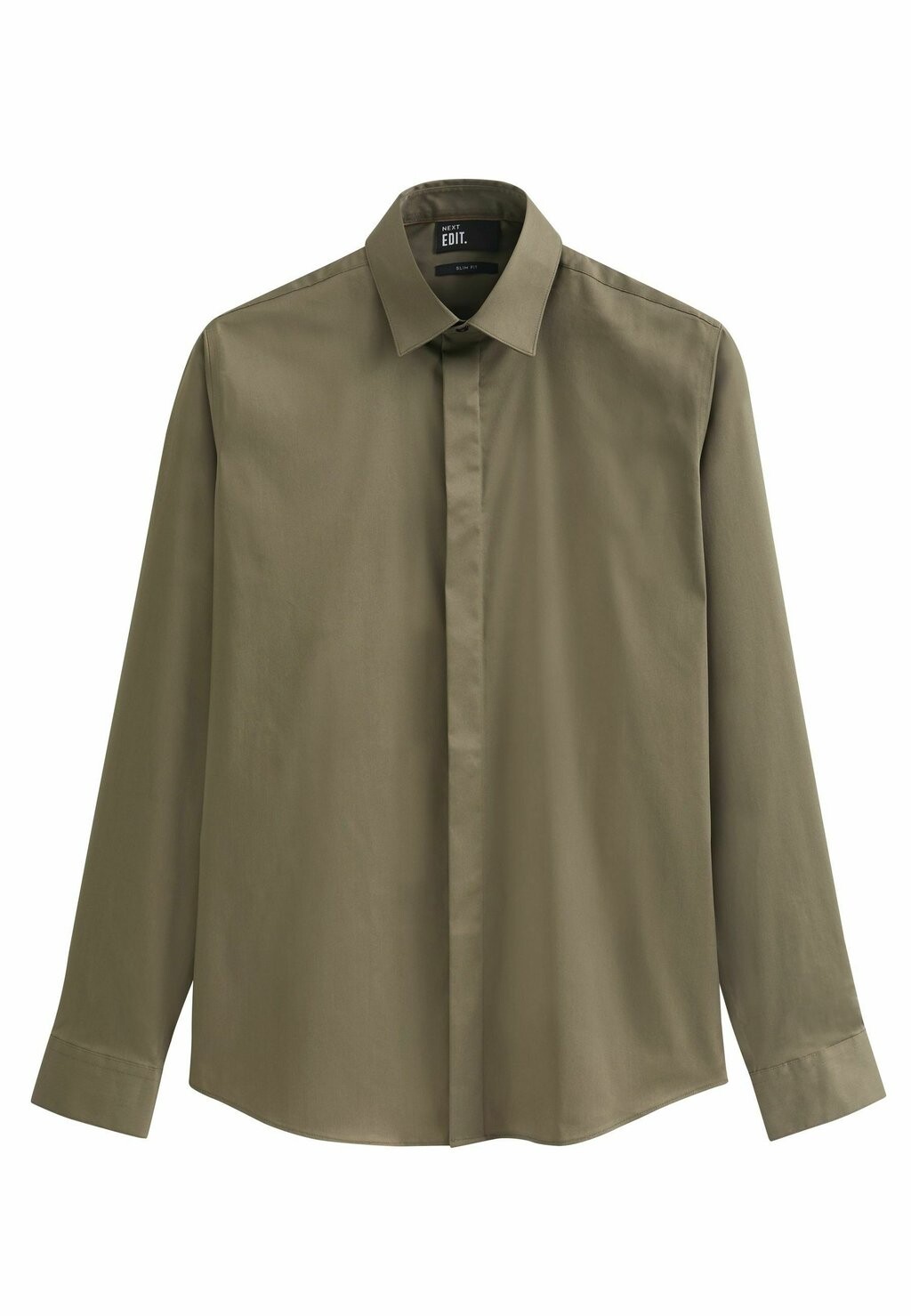 

Рубашка Edit Stretch Single Cuff Next, зеленый хаки