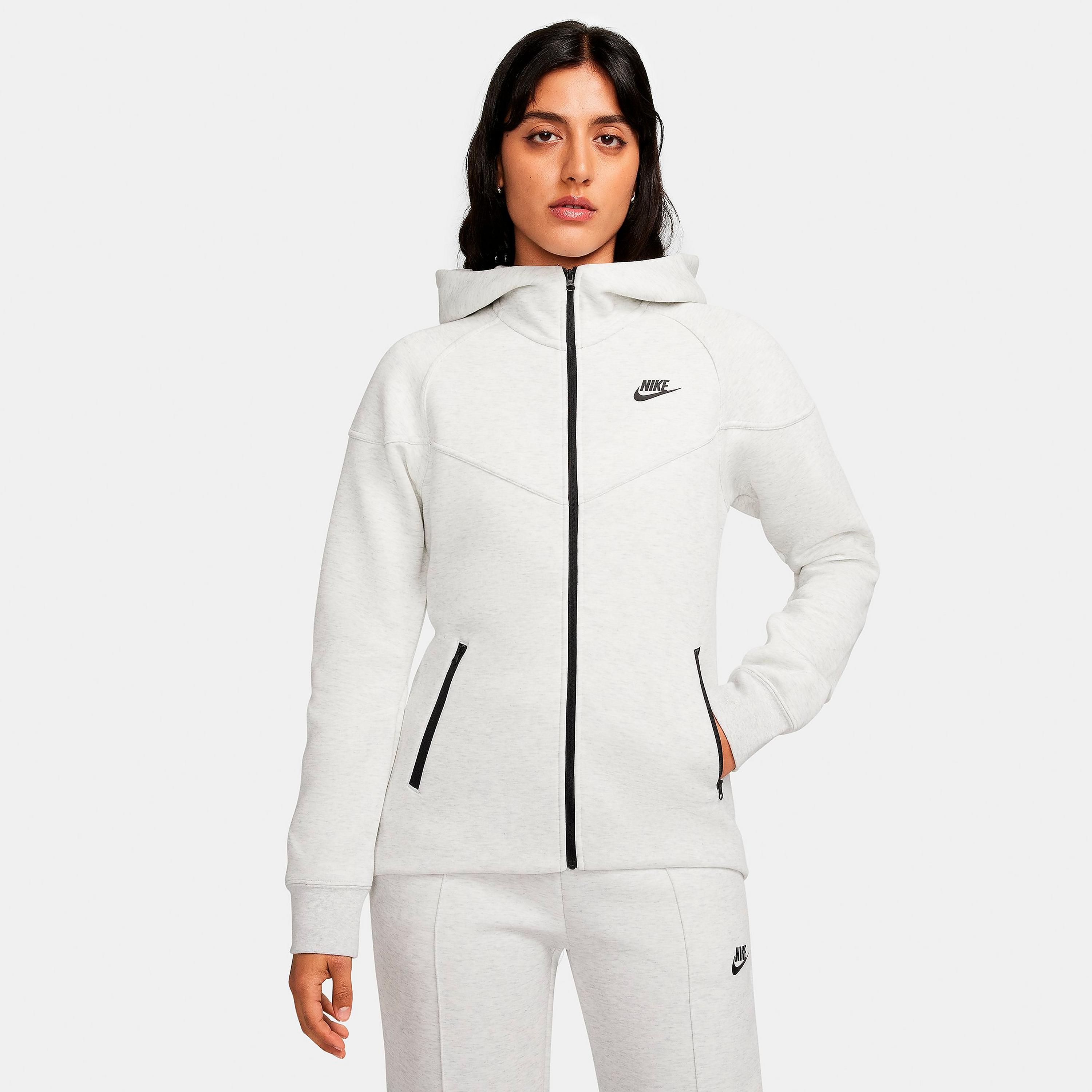 

Женская худи с молнией во всю длину Nike Sportswear Tech Fleece Windrunner, серый