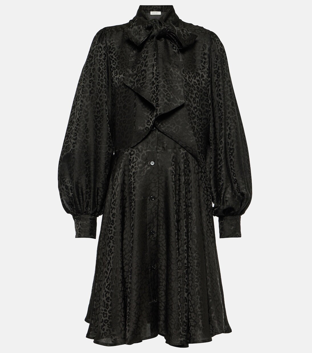 

Жаккардовое платье-рубашка Nina Ricci, черный