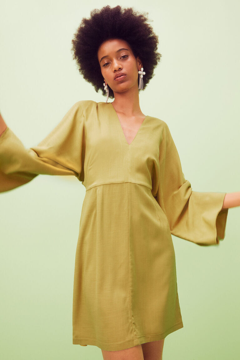 

Платье с широкими рукавами H&M, зеленый