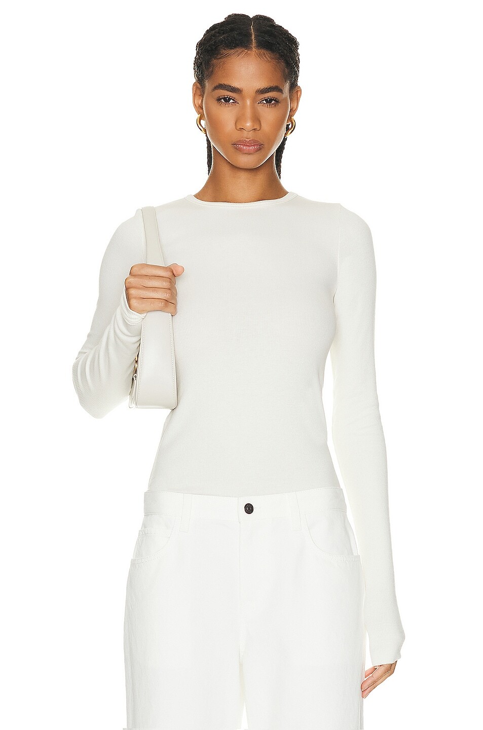

Топ Eterne Cropped Long Sleeve Fitted, кремовый