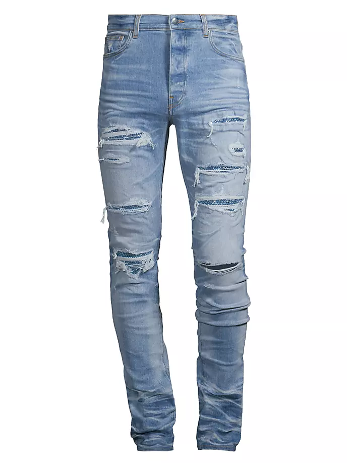 

Джинсы Crystal Thrasher с потертостями Amiri, цвет faded indigo