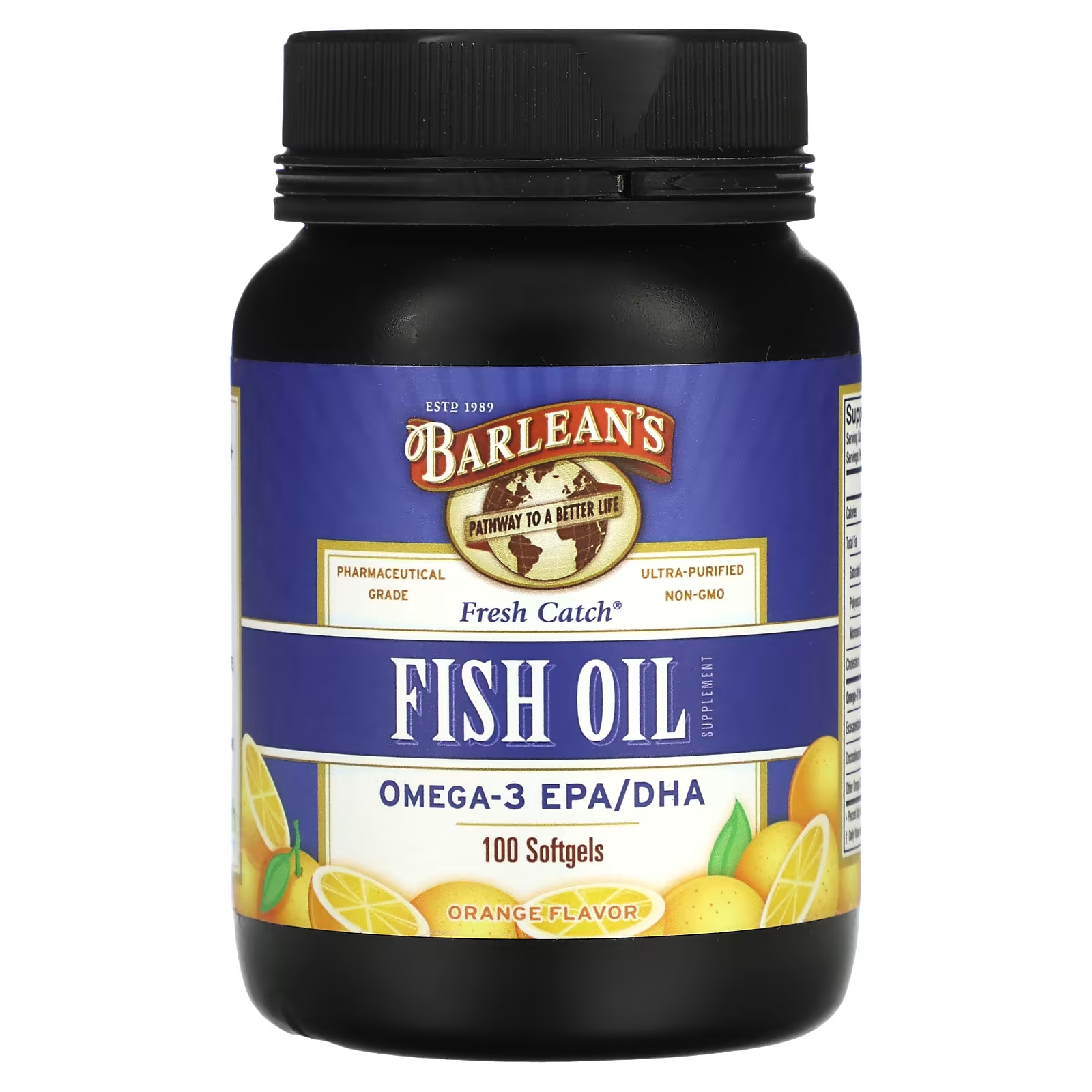 Добавка с рыбьим жиром Barlean's, Fresh Catch, апельсин, 100 мягких капсул barlean s масло бурачника 60 желатиновых капсул