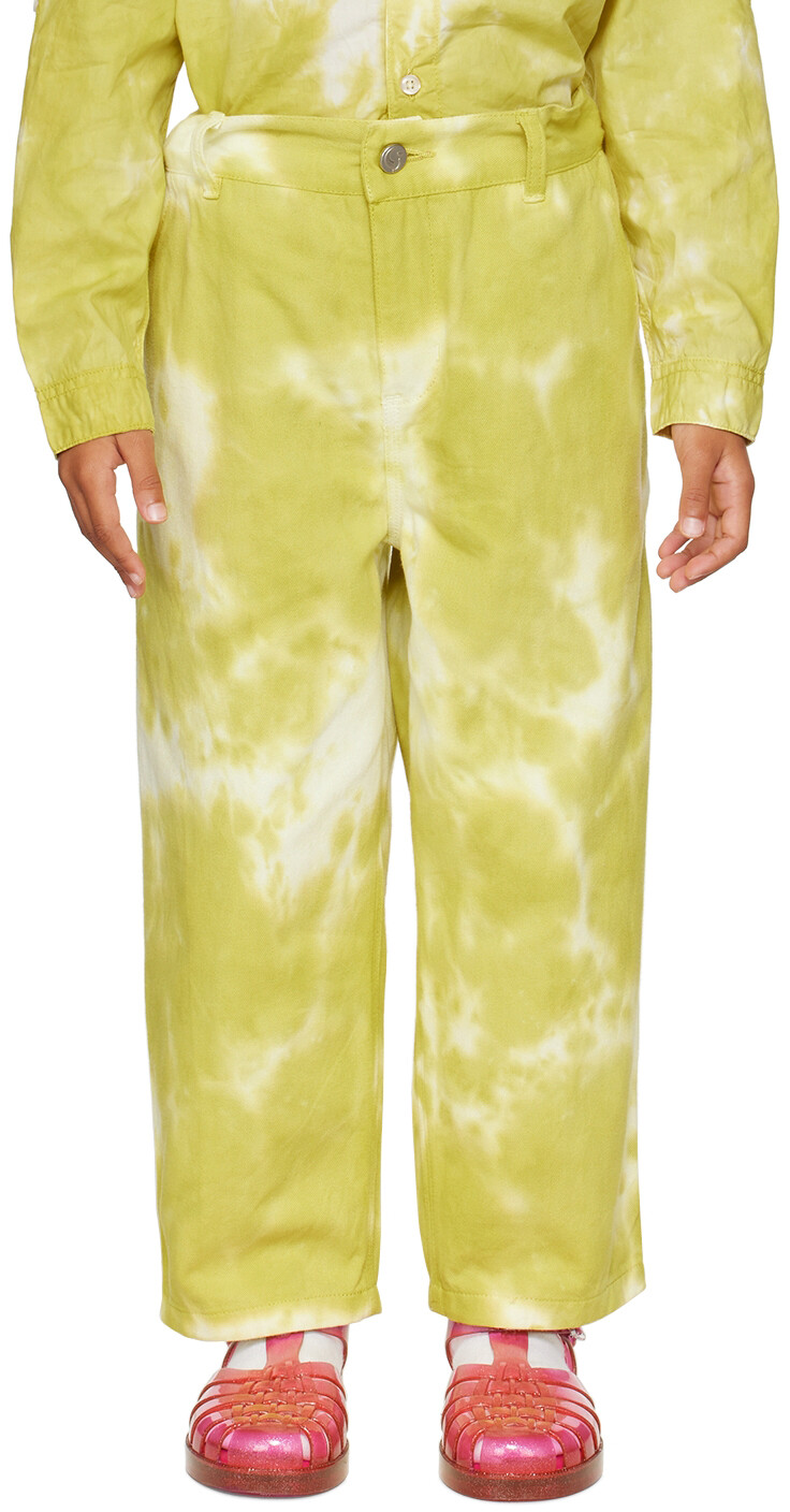 

Детские зеленые брюки Tie-Dye Painter Tie Dye оливкового цвета Wildkind