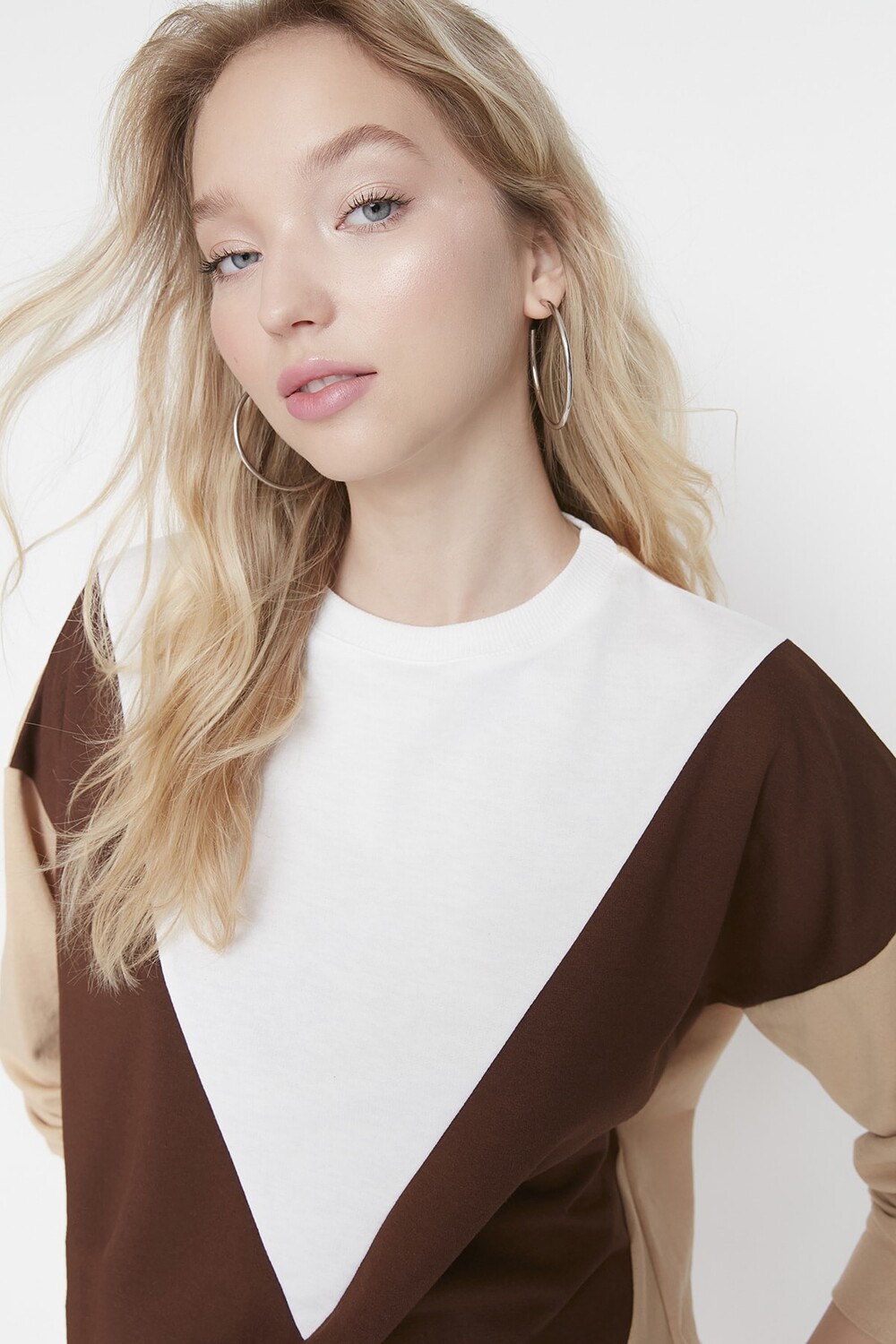 

Толстовка - Коричневый - Oversize Trendyol, коричневый