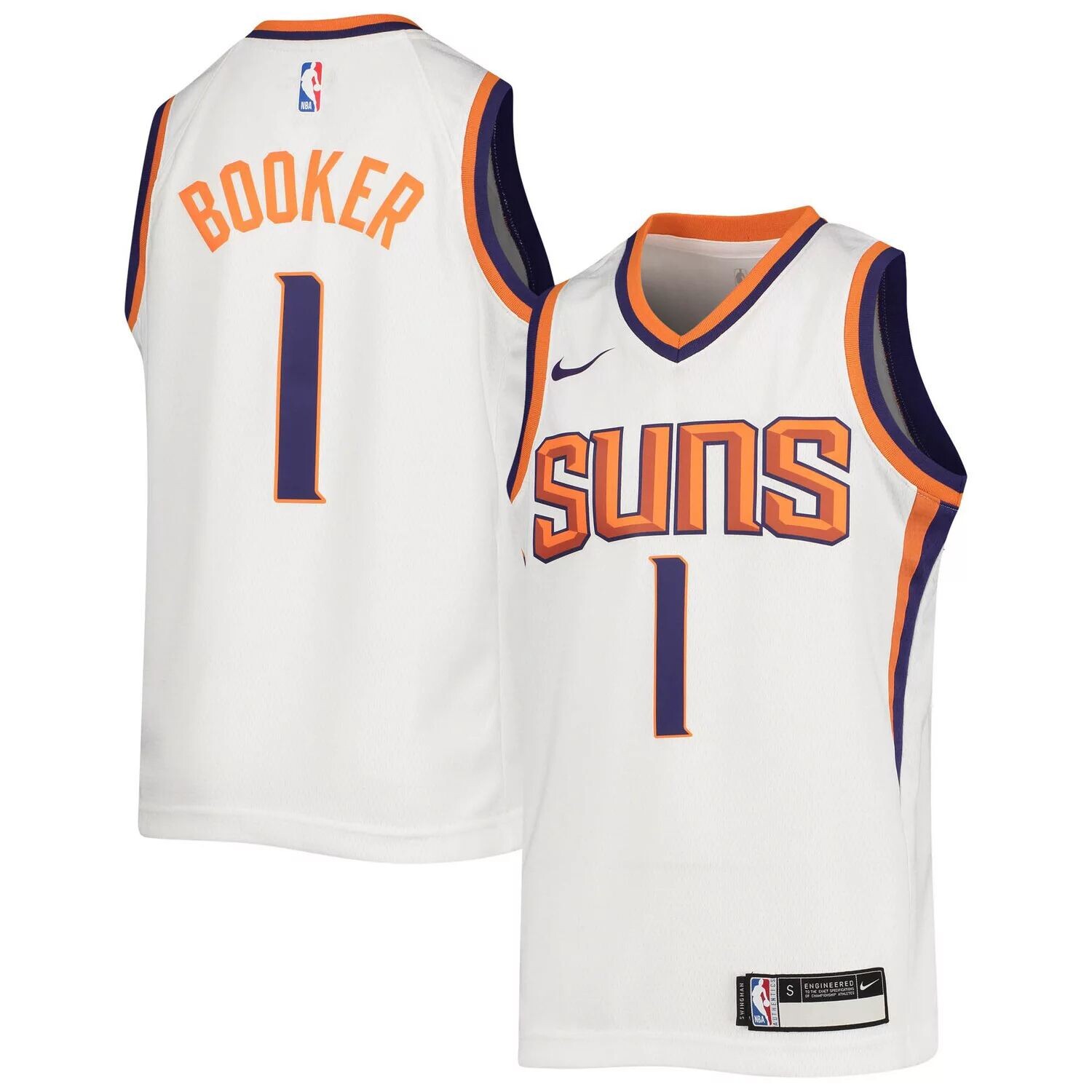 

Молодежная футболка Nike Devin Booker White Phoenix Suns 2020/21 Swingman — Association Edition Nike