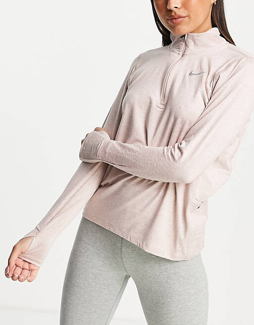

Светло-розовый топ с полумолнией Nike Running Element Dri-FIT