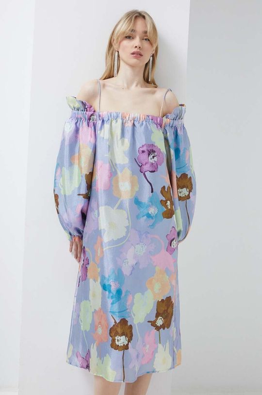 платье миди ditta из переработанного полиэстера с металлизированными завитками stine goya цвет swirl Платье Стине Гойи Stine Goya, мультиколор