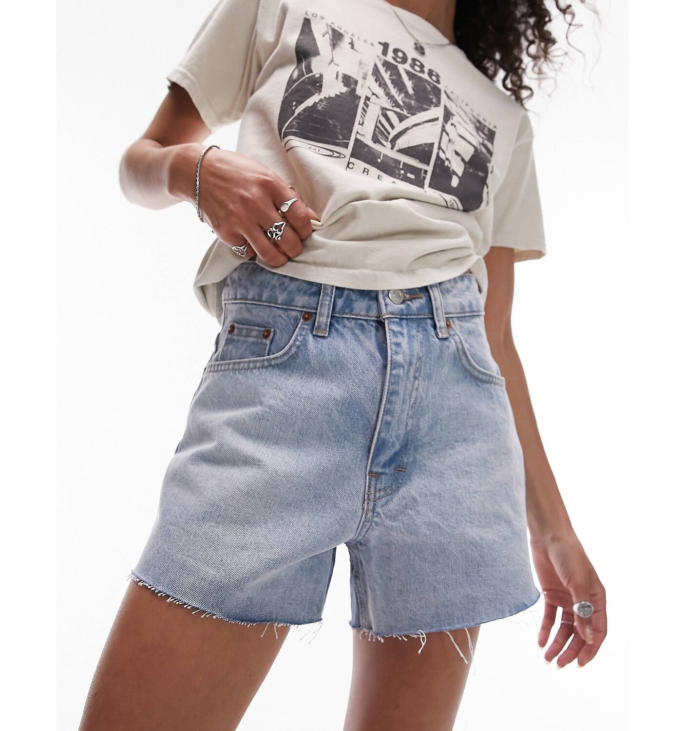 

Выбеленные джинсовые шорты трапециевидной формы Topshop
