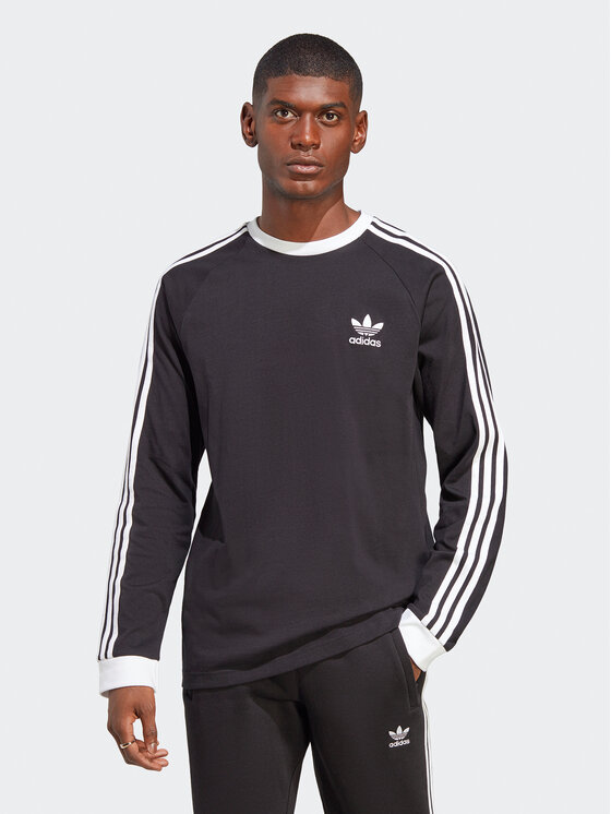 Облегающий крой с длинными рукавами Adidas, черный