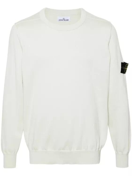 

Джемпер из хлопка с логотипом compass Stone Island, белый