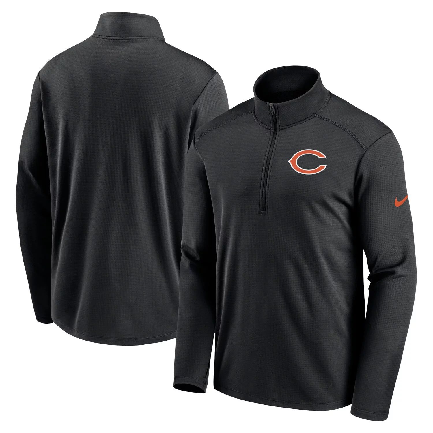 Мужская черная футболка с молнией до половины груди Chicago Bears Pacer Nike цена и фото