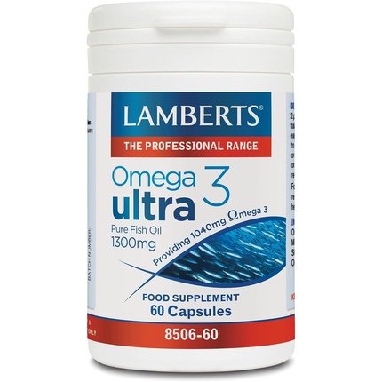 Омега-3 ультра чистый рыбий жир 1300 мг 60 капсул, Lamberts