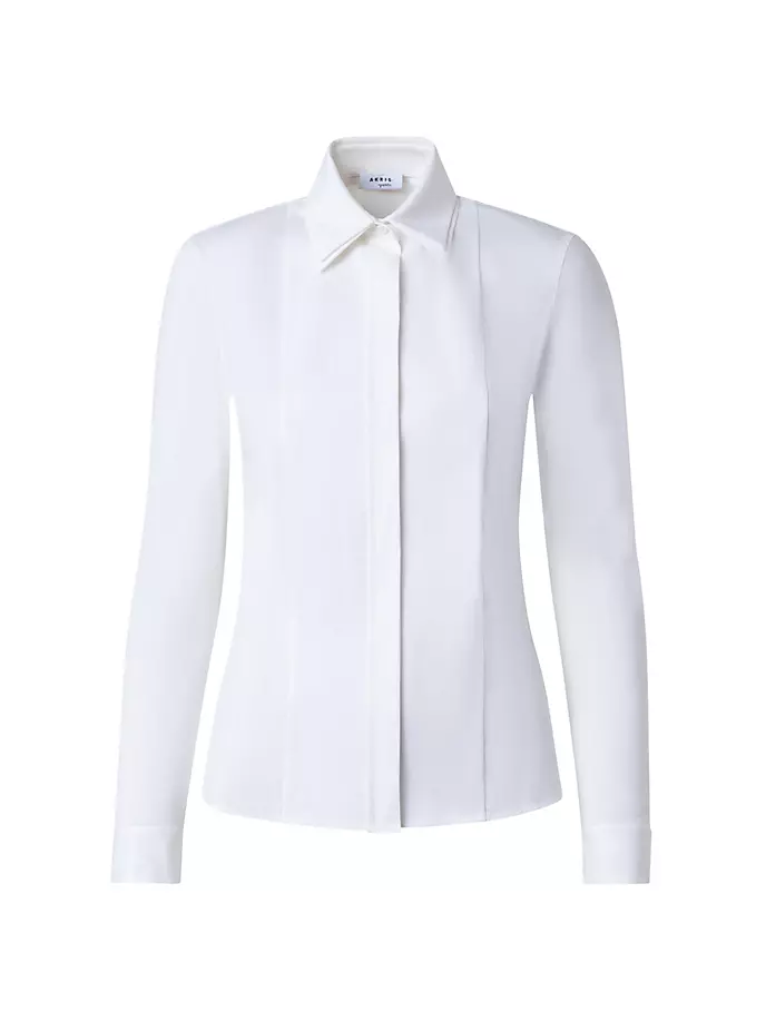цена Блуза из хлопковой смеси с длинными рукавами Akris Punto, цвет cream