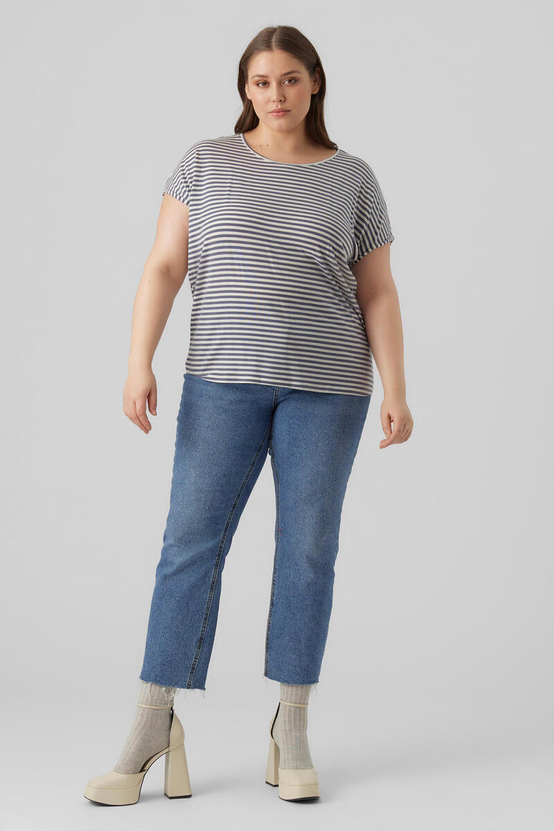 Базовая футболка больших размеров Vero Moda Curve, синий короткое джинсовое платье больших размеров vero moda curve синий