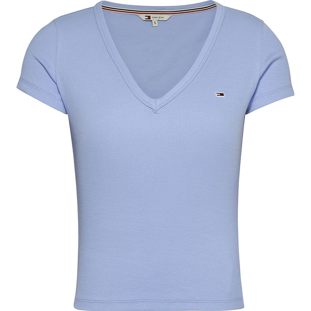 

Футболка с коротким рукавом Tommy Jeans Slim Essential Rib, фиолетовый