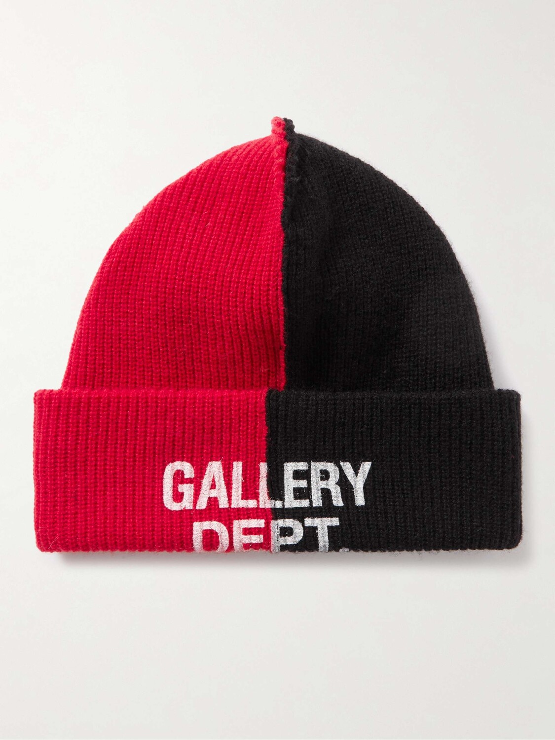 

Двухцветная хлопковая шапка в рубчик с логотипом Topanga GALLERY DEPT., черный