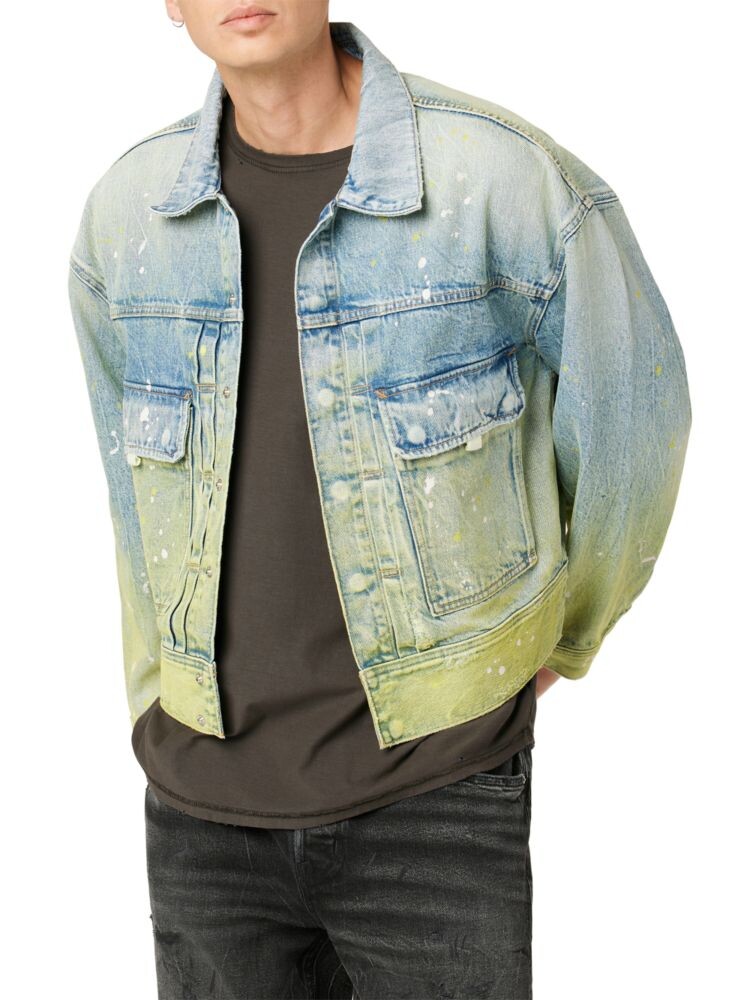 

Джинсовая куртка свободного кроя дальнобойщика Hudson, цвет Blue Multicolor