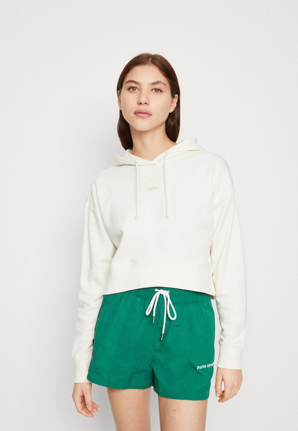 

Толстовка с капюшоном Puma Classics Cropped Tr, светло-бежевый