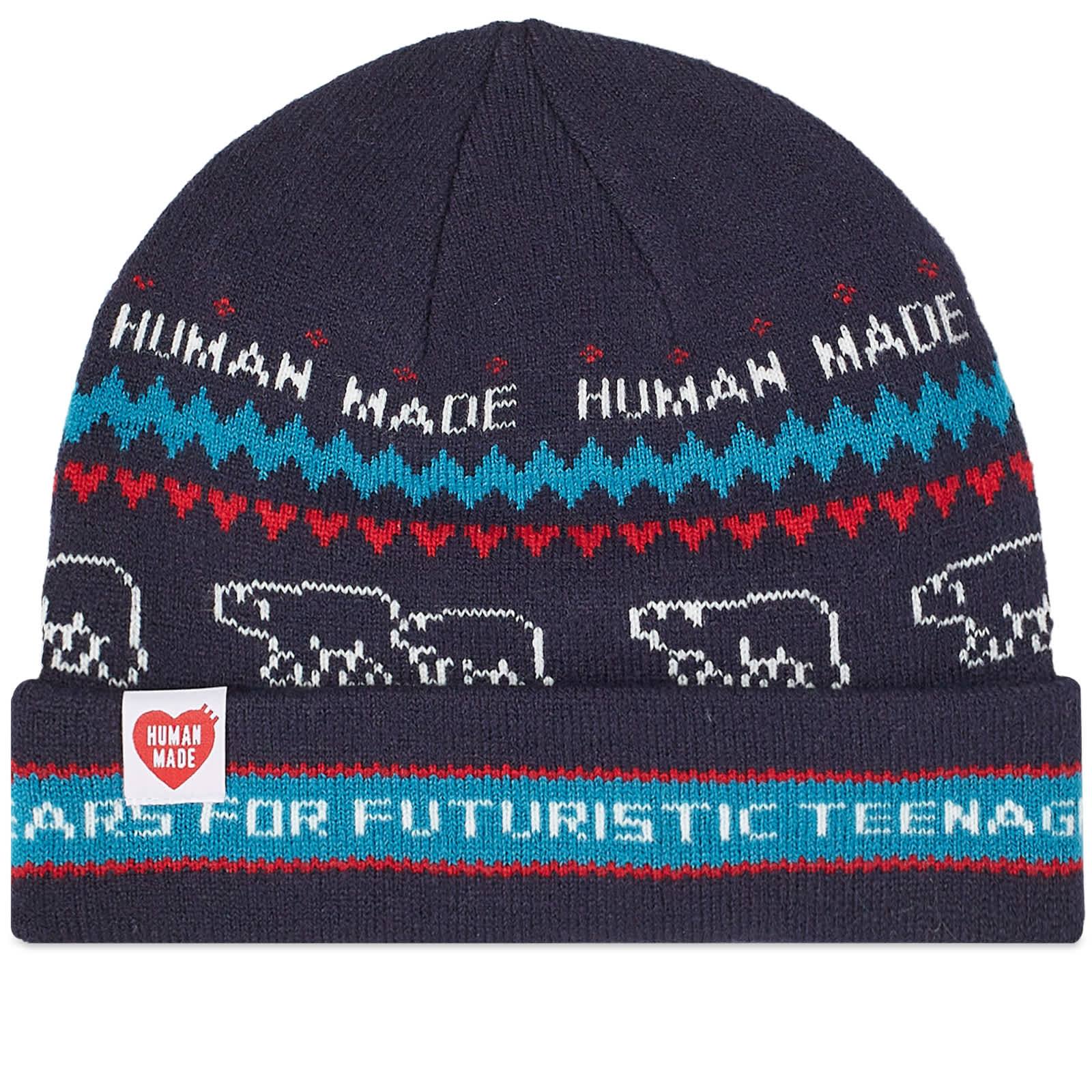 Шапка Human Made Jacquard, темно-синий шапка human made pop темно синий