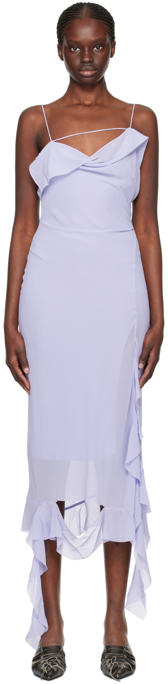 Пурпурное платье-миди с рюшами Acne Studios платье миди из шифона лимонный