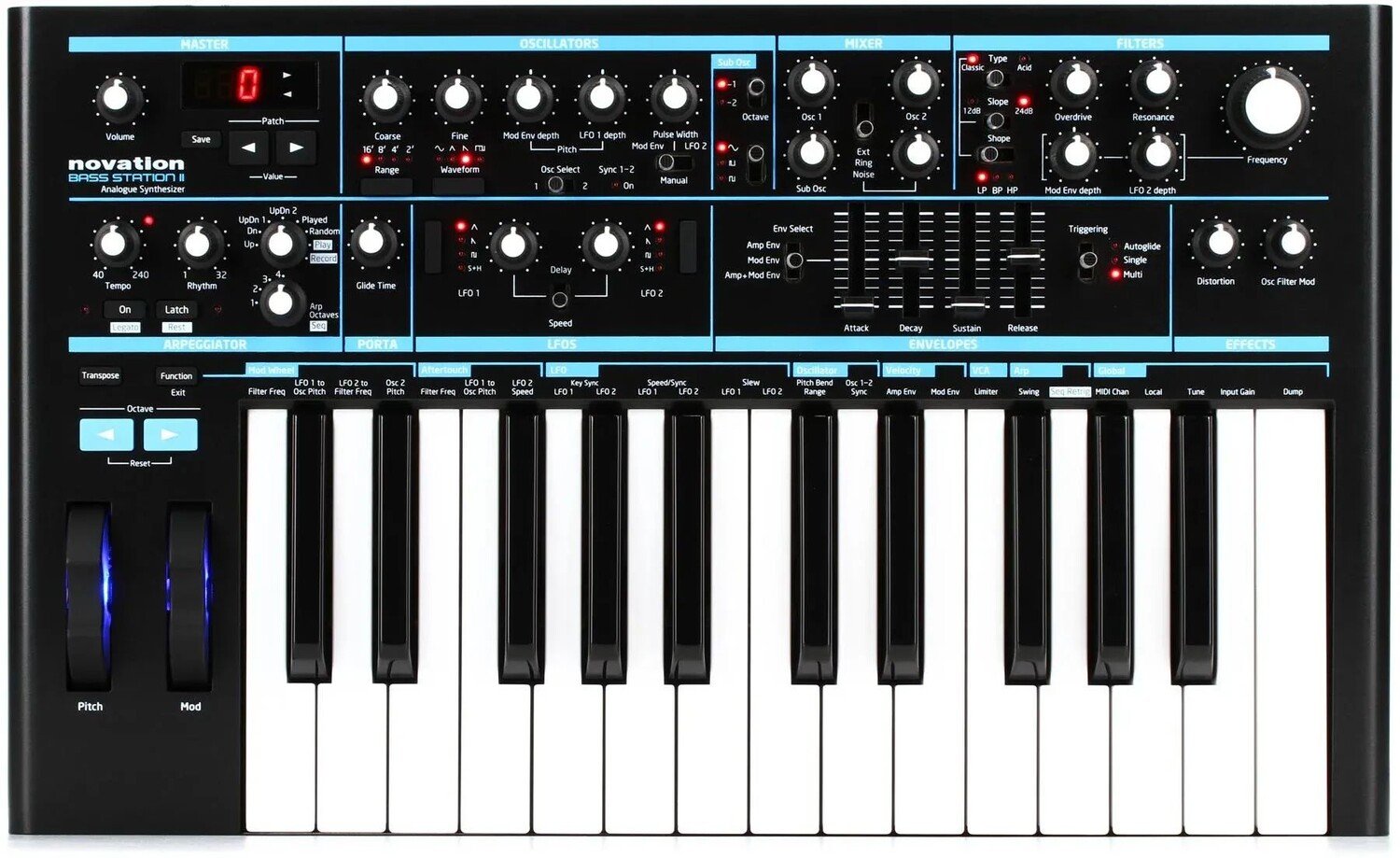 

Аналоговый синтезатор Novation Bass Station II
