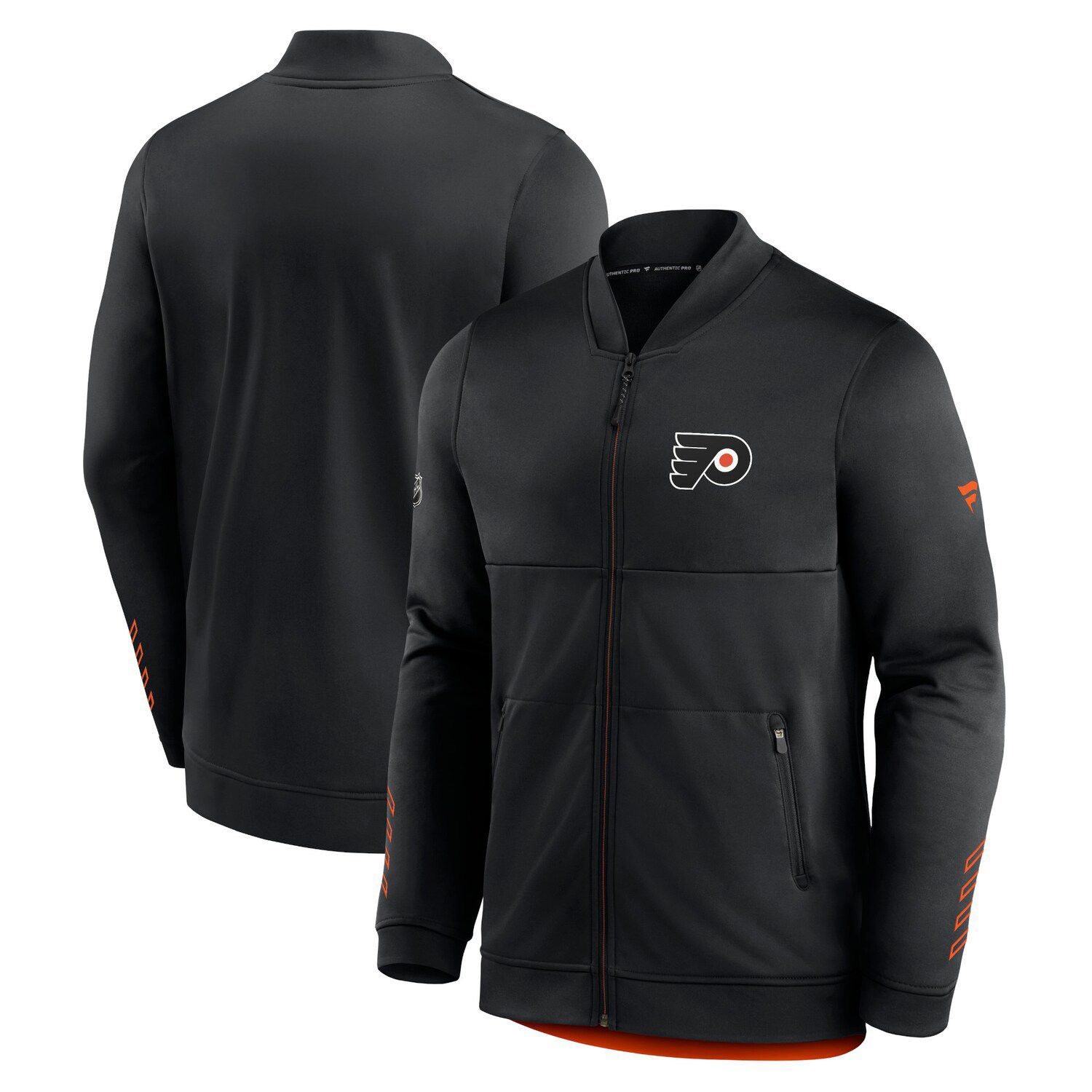 Мужская черная фирменная куртка с молнией во всю длину для раздевалки Philadelphia Flyers Fanatics