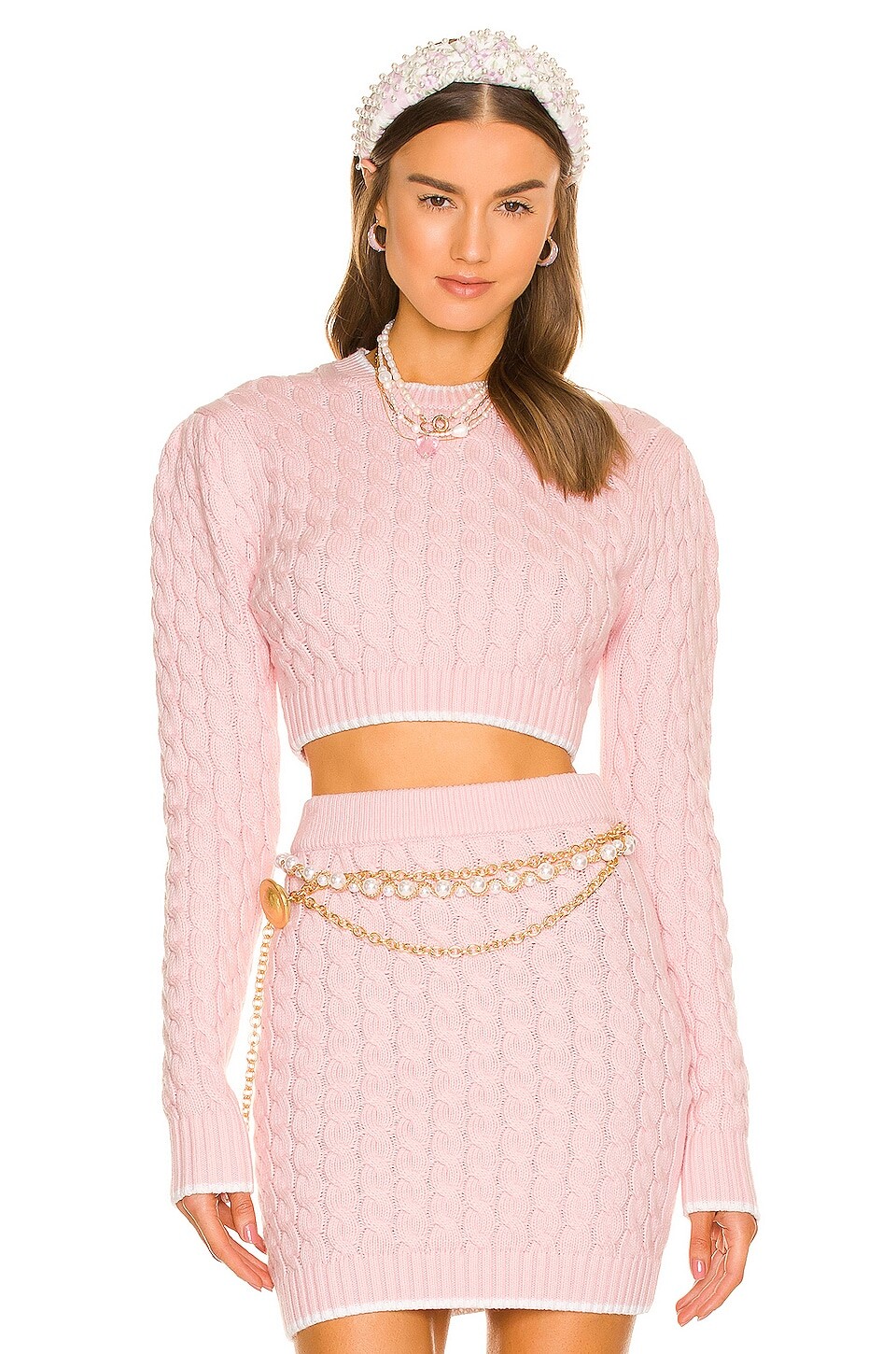 

Свитер ASSIGNMENT Kira Cable, цвет Pink & Ivory