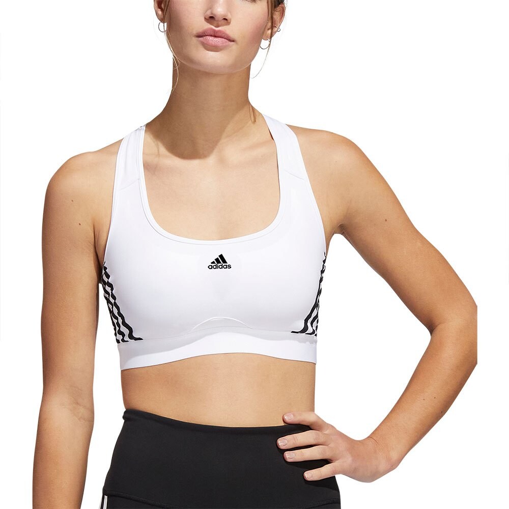

Спортивный бюстгальтер adidas Power Medium-Support 3 Stripes, белый