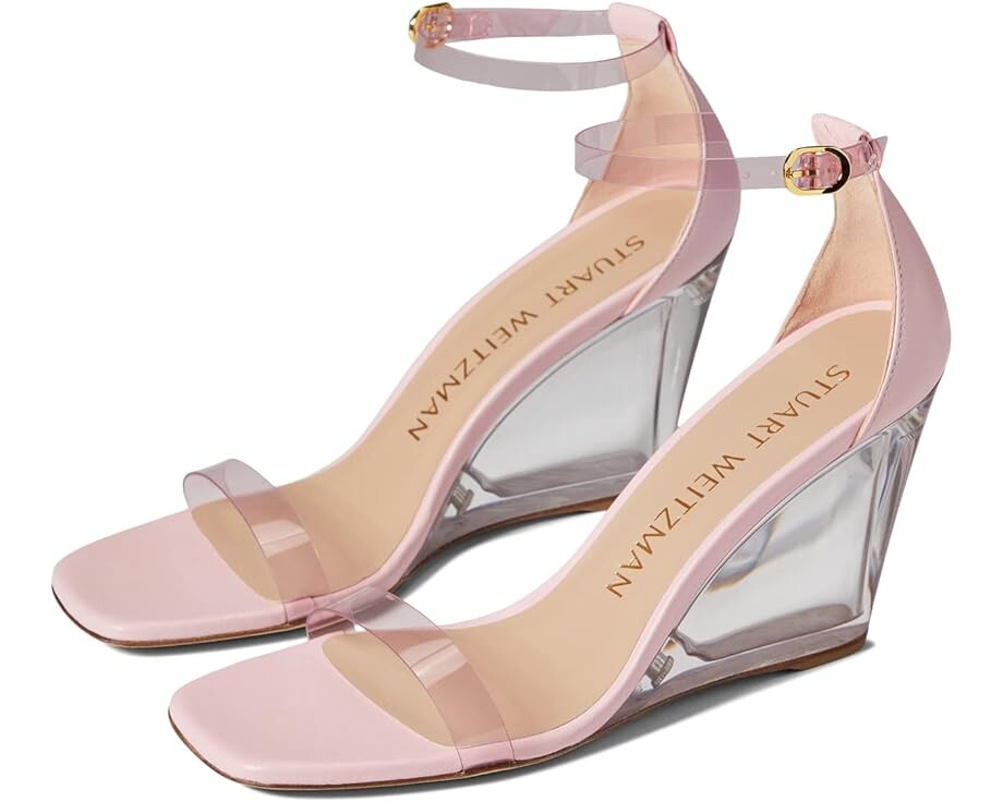 

Туфли Stuart Weitzman Nudistlucite 85 Wedge, цвет Light Pink/Cotton Candy