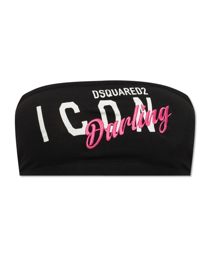

Топ с логотипом Dsquared2, черный