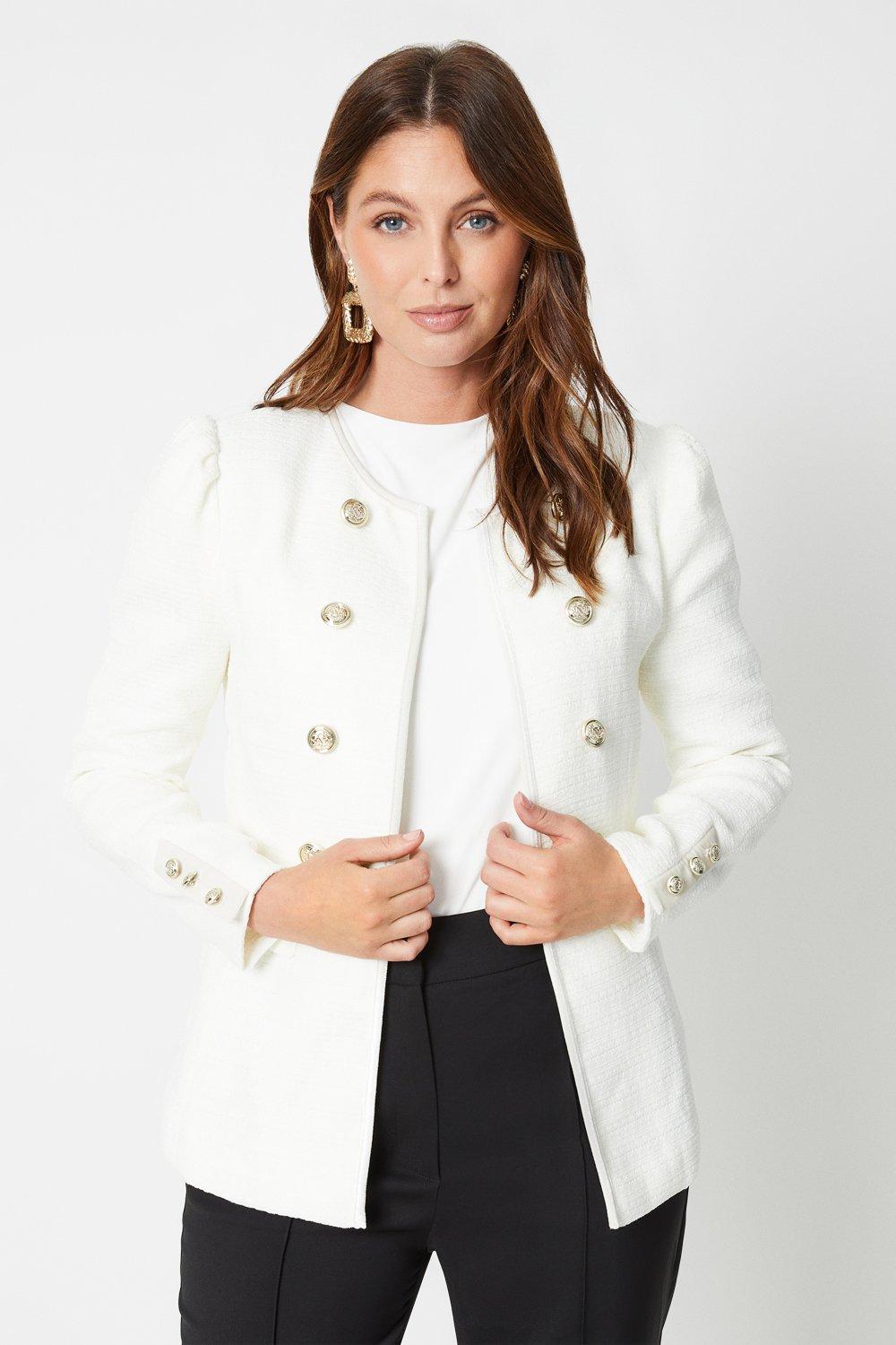 Куртка в стиле милитари из букле Wallis, белый куртка jdy куртка jdybecky boucle цвет irish cream