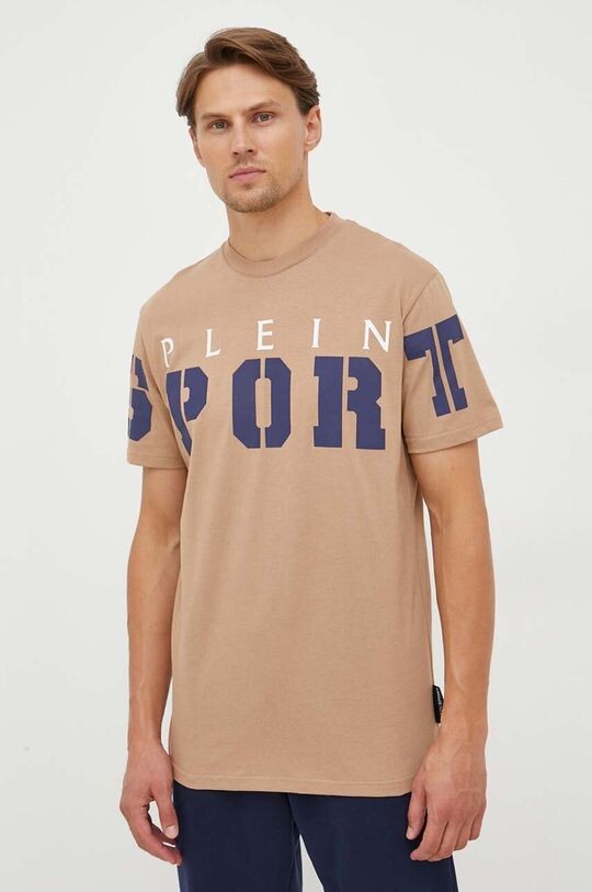 

Хлопковая футболка PLEIN SPORT Plein Sport, бежевый