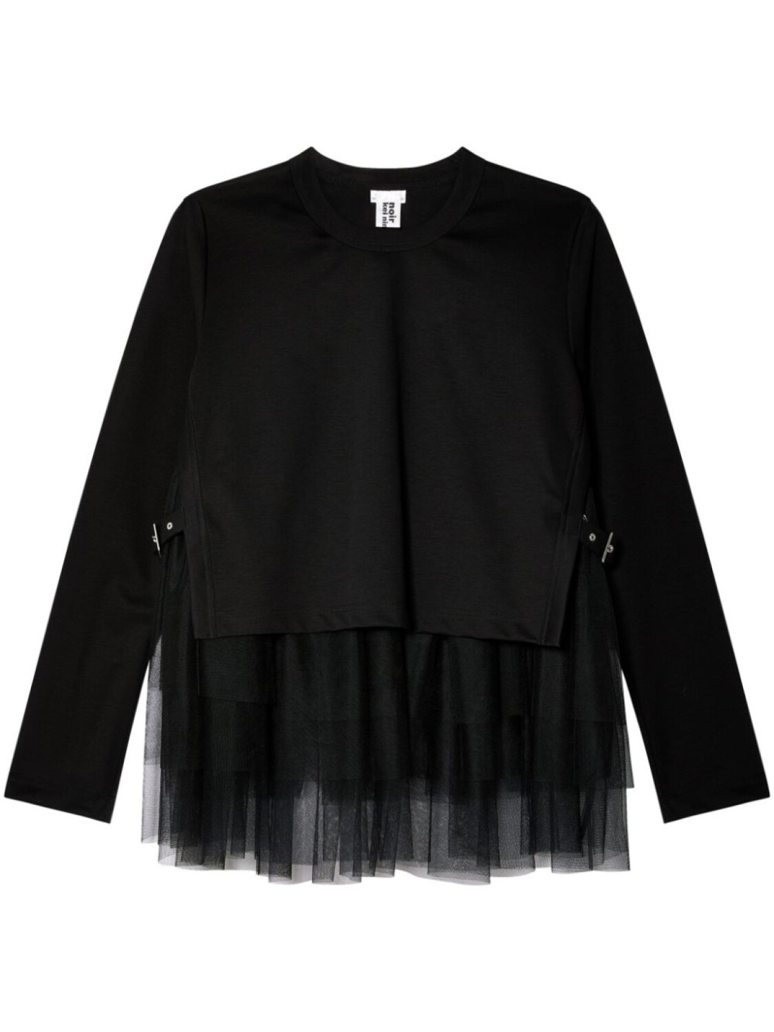 

Noir Kei Ninomiya футболка со вставкой из тюля, черный