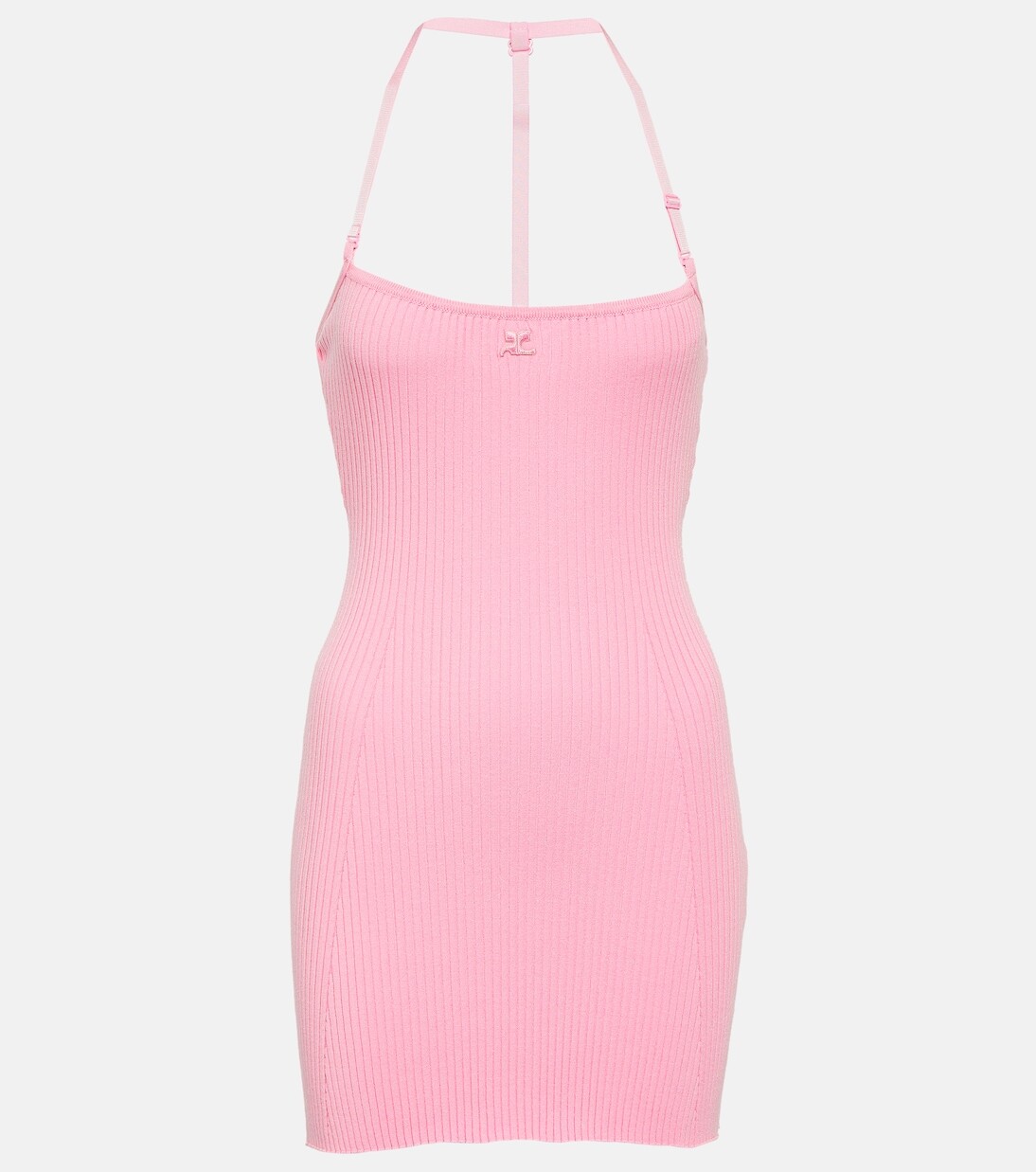 

Мини-платье рельефной вязки Courrèges, розовый