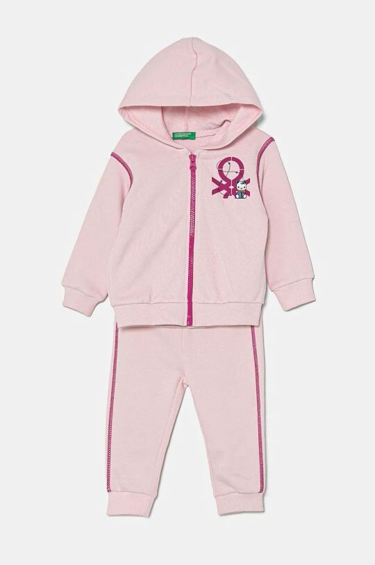 

Детский спортивный костюм из хлопка United Colors of Benetton, розовый